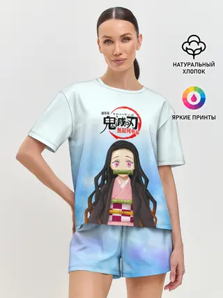 Женская пижама с шортами / Незуко Камадо Kimetsu no Yaiba