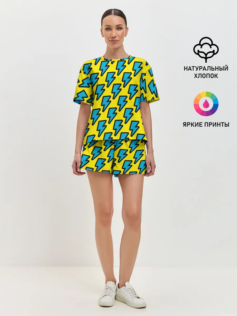 Женская пижама с шортами / Молнии