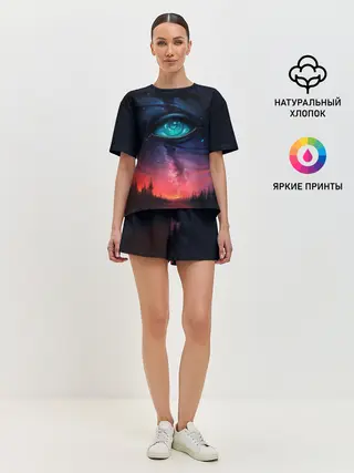Женская пижама с шортами / Глаза в небе