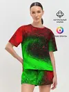 Женская пижама с шортами / КРАСНАЯ И ЗЕЛЕНАЯ КРАСКА