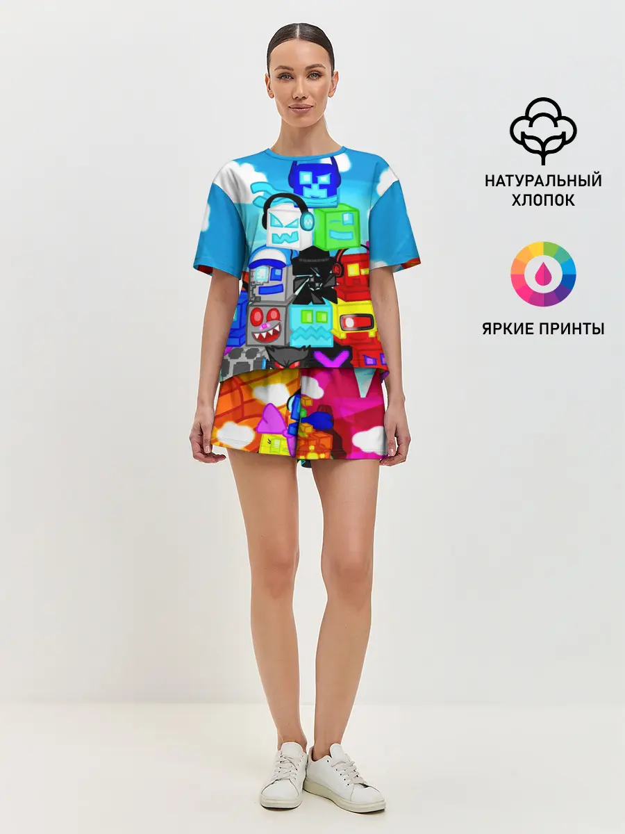 Женская пижама с шортами / GEOMETRY DASH / ГЕОМЕТРИ ДАШ