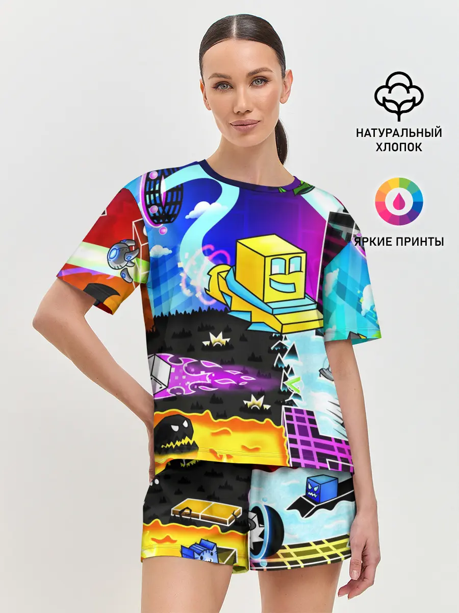 Женская пижама с шортами / GEOMETRY DASH / ГЕОМЕТРИ ДАШ
