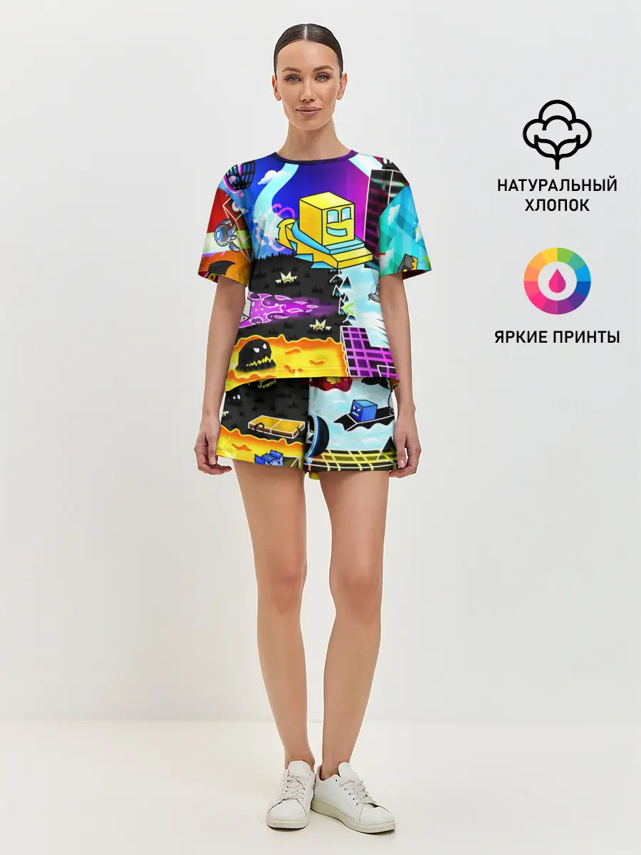 Женская пижама с шортами / GEOMETRY DASH / ГЕОМЕТРИ ДАШ