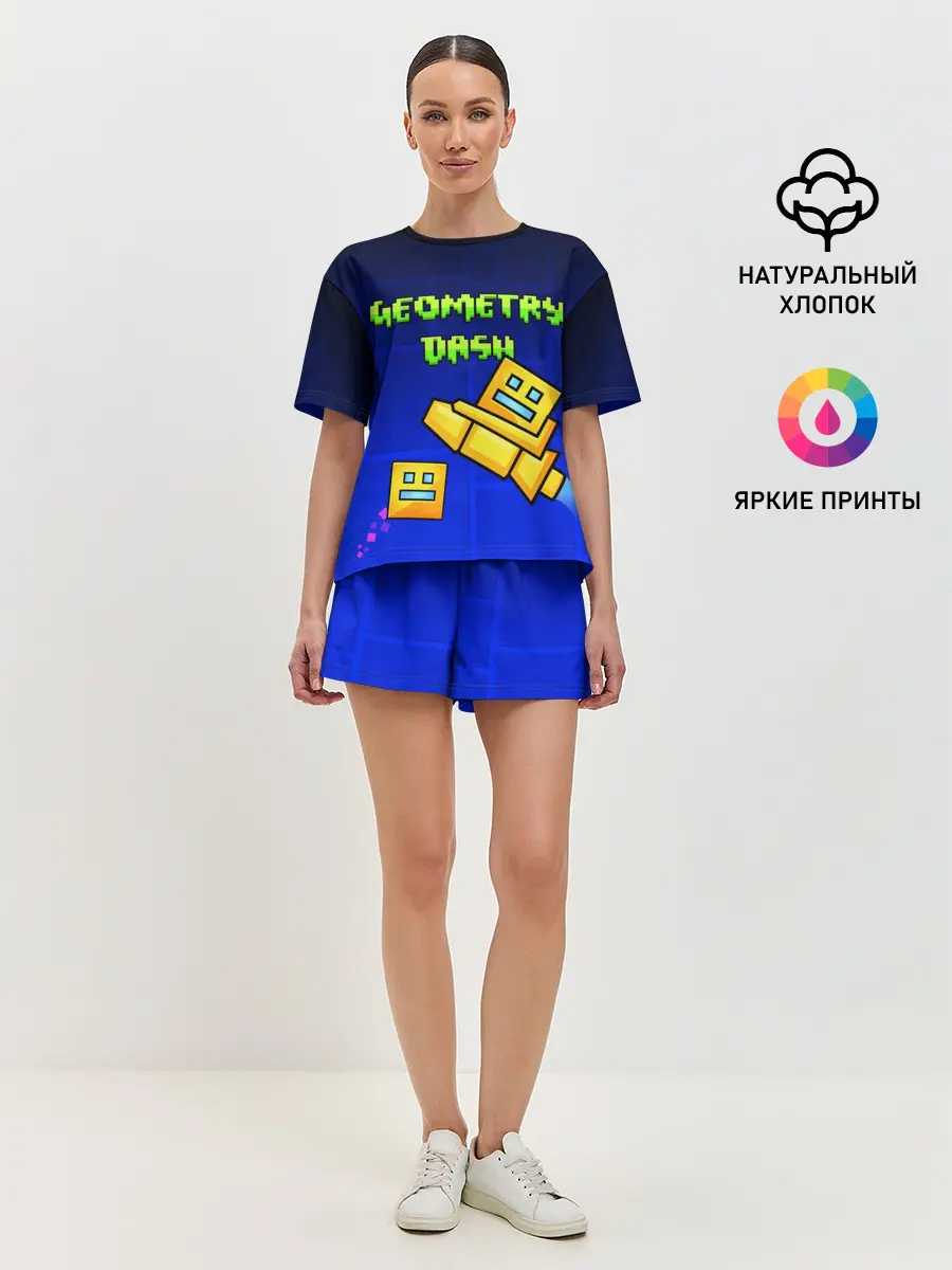 Женская пижама с шортами / GEOMETRY DASH / ГЕОМЕТРИ ДАШ