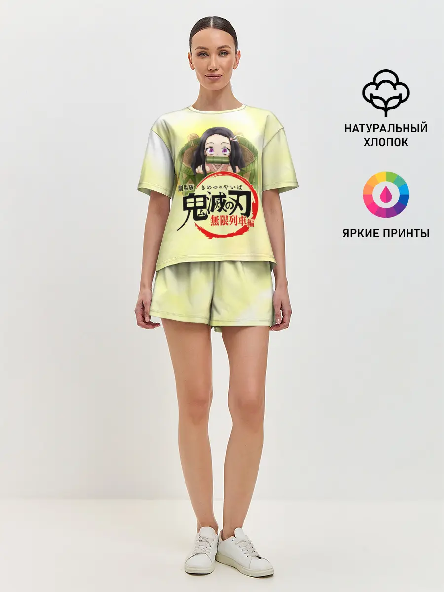 Женская пижама с шортами / Незуко Камадо Kimetsu no Yaiba