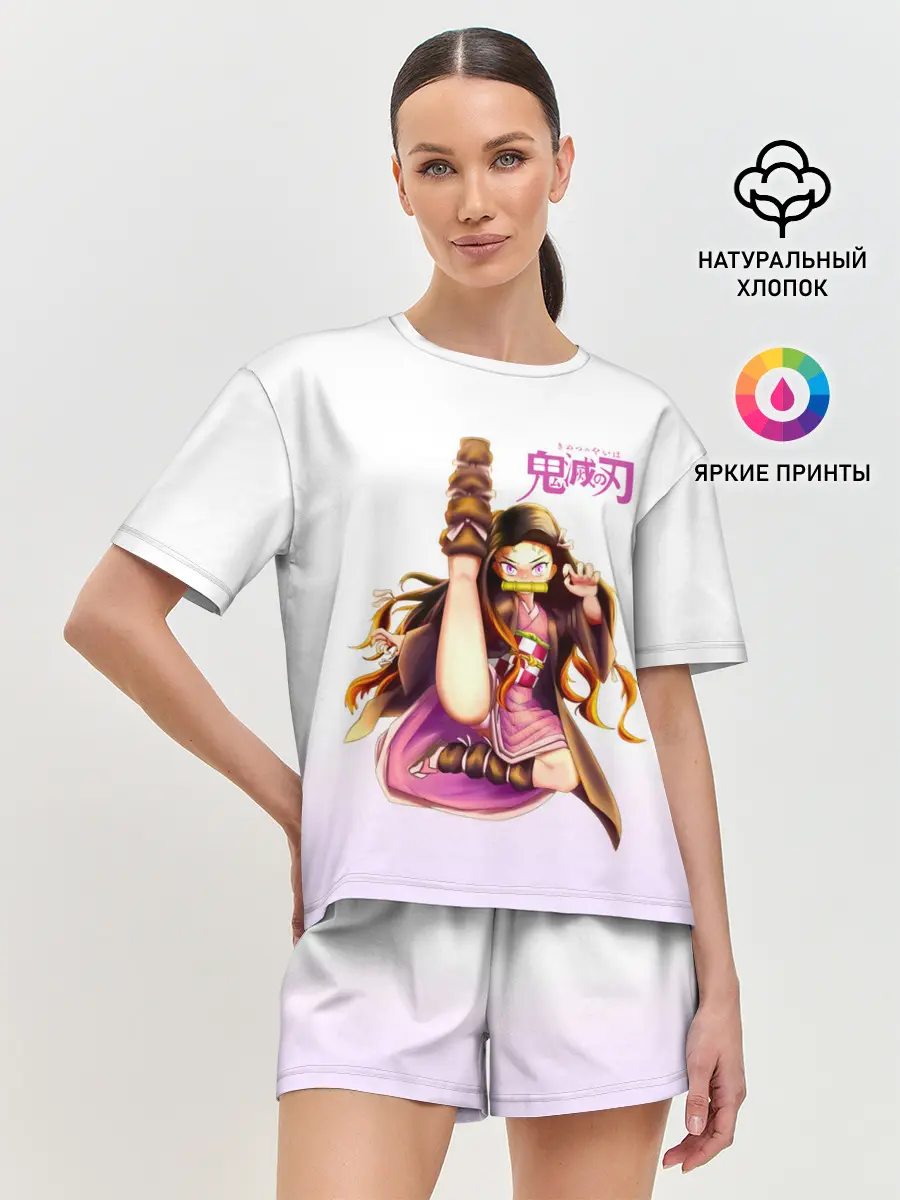 Женская пижама с шортами / Незуко Камадо Kimetsu no Yaiba
