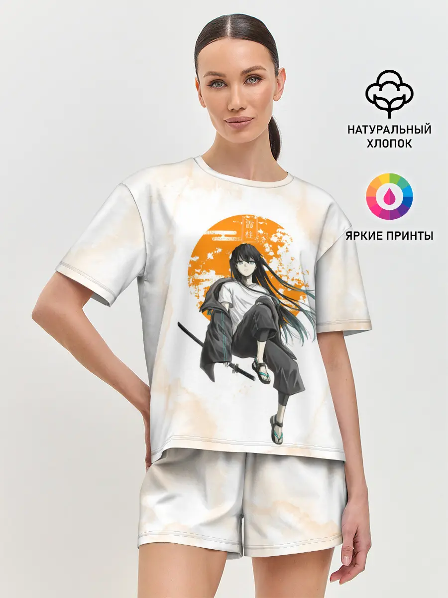 Женская пижама с шортами / Муичиро Токито Kimetsu no Yaiba