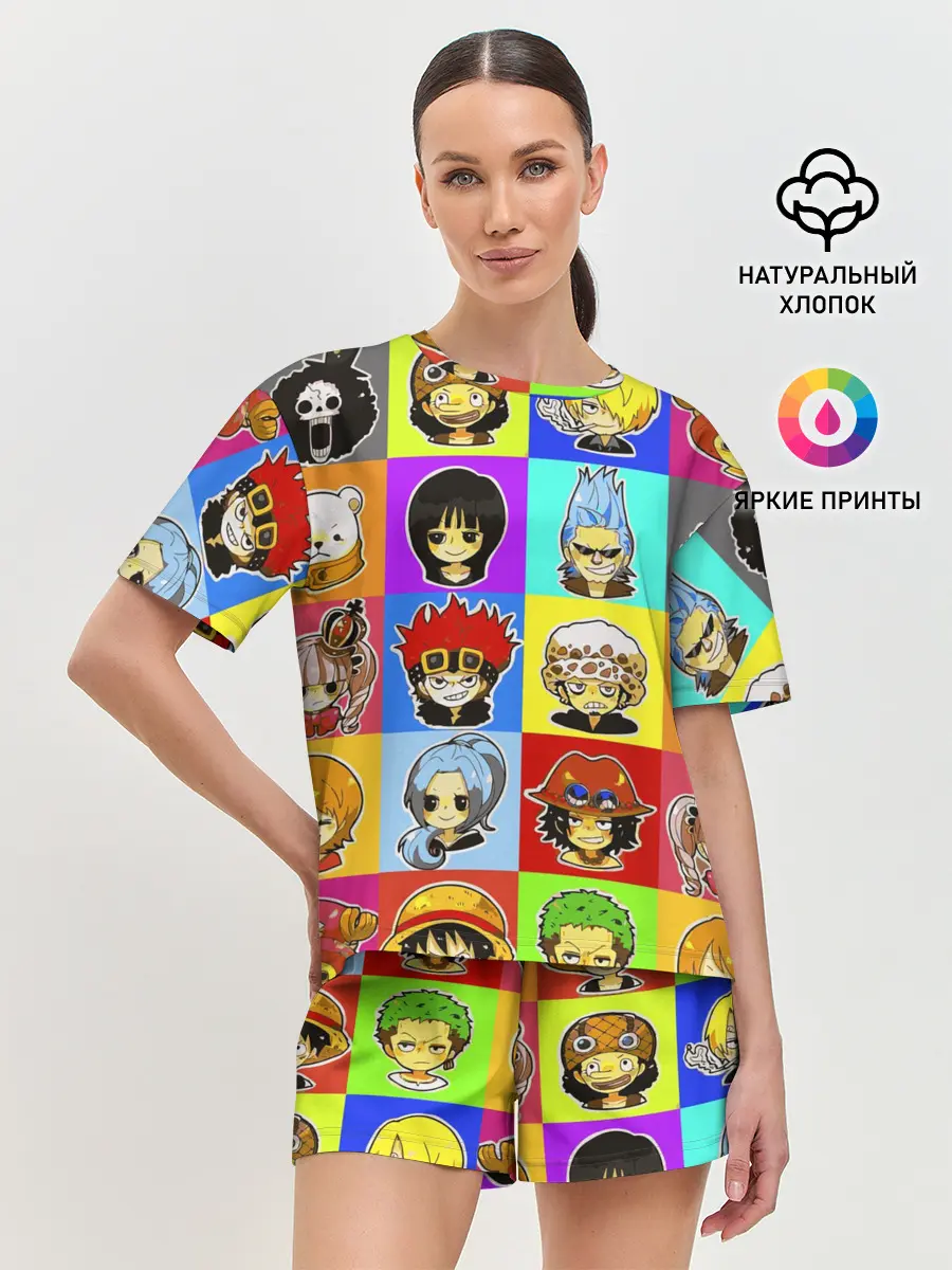 Женская пижама с шортами / ONE PIECE / ВАН ПИС / УЗОР