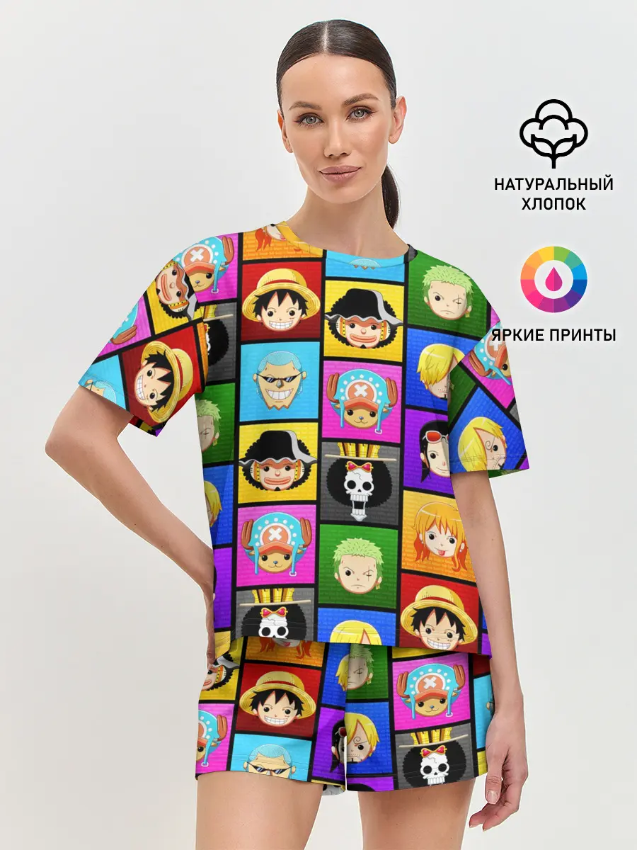 Женская пижама с шортами / ONE PIECE / ВАН ПИС / ГЕРОИ