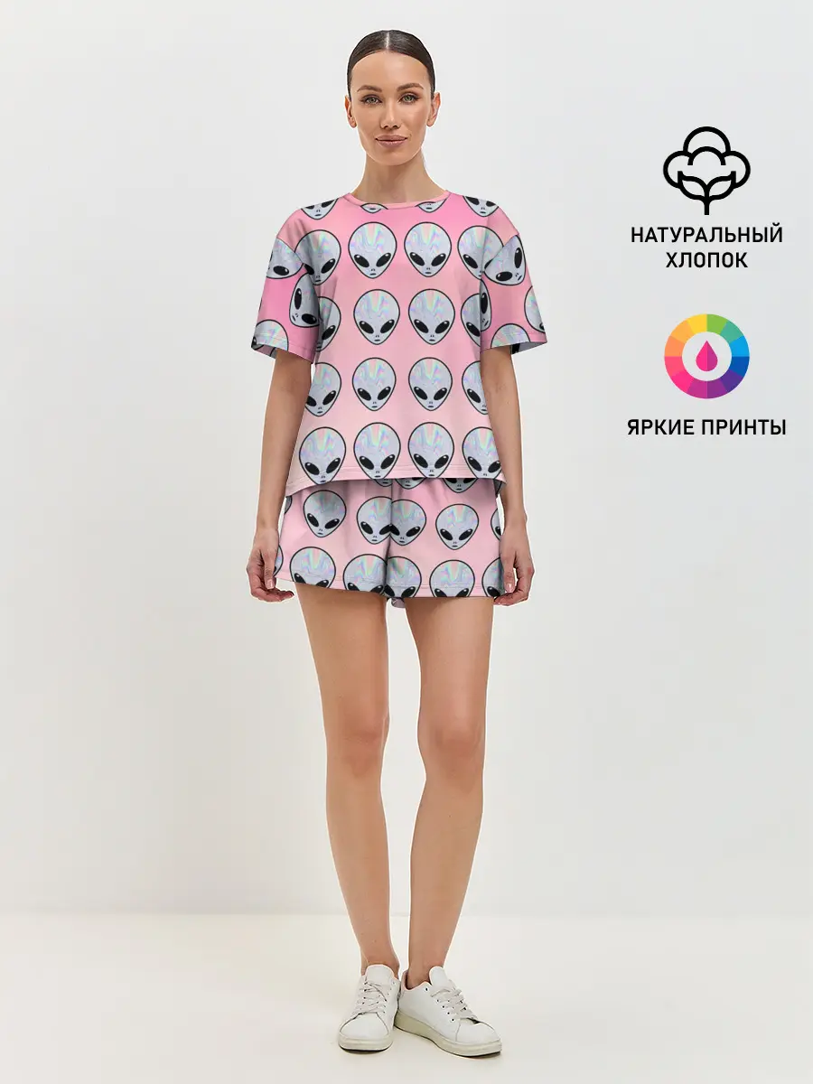 Женская пижама с шортами / Гламурные пришельцы