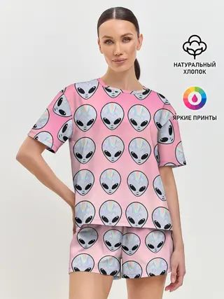 Женская пижама с шортами / Гламурные пришельцы