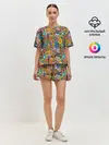 Женская пижама с шортами / Букет