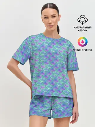Женская пижама с шортами / РУСАЛКА | ЧЕШУЯ