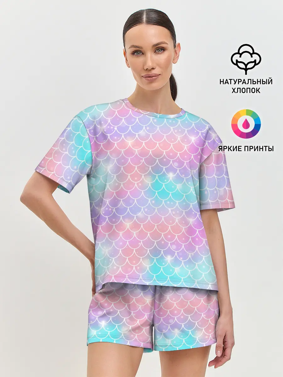 Женская пижама с шортами / РУСАЛКА | ЧЕШУЯ