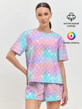Женская пижама с шортами / РУСАЛКА | ЧЕШУЯ