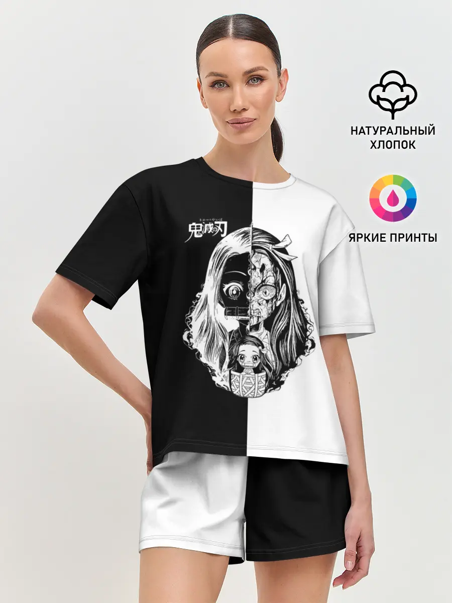 Женская пижама с шортами / Двуликая Незуко Камадо