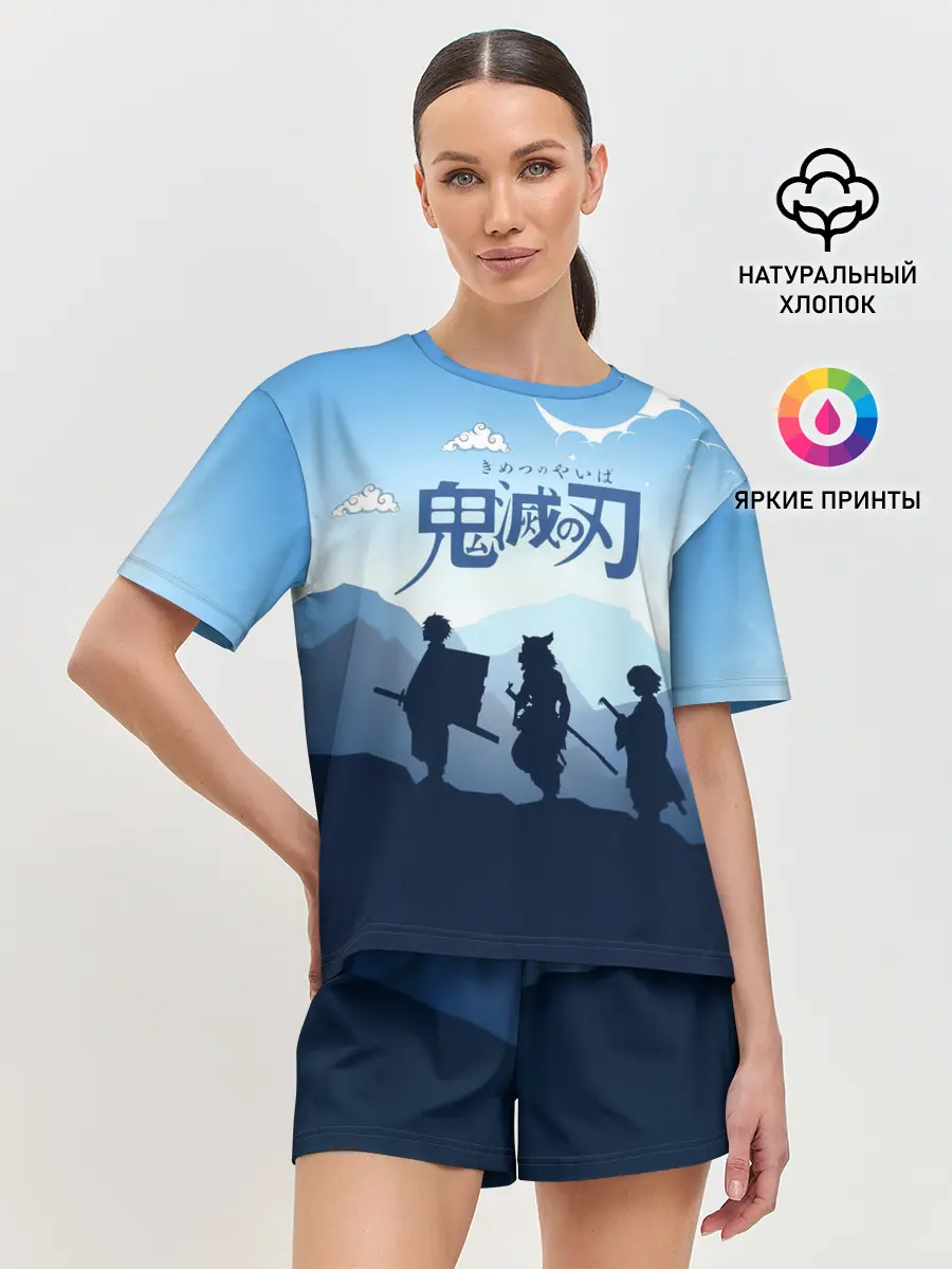 Женская пижама с шортами / Клинок, рассекающий демонов в горах