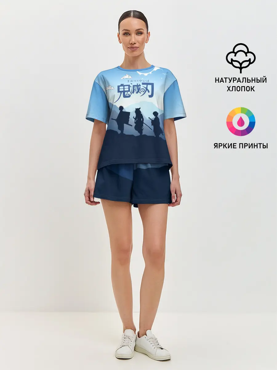 Женская пижама с шортами / Клинок, рассекающий демонов в горах