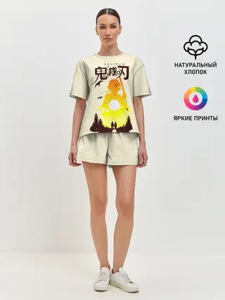 Женская пижама с шортами / Танджиро и Незуко Камадо | Kimetsu no Yaiba