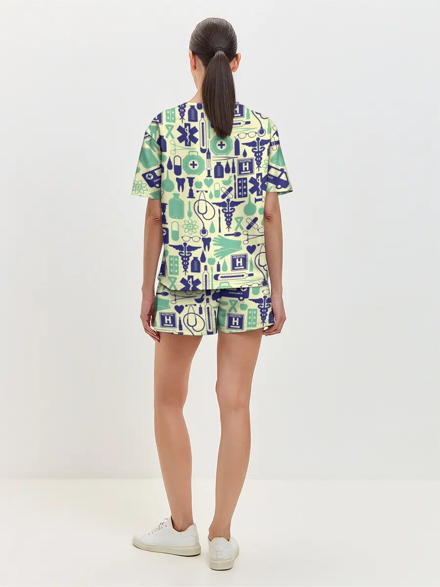 Женская пижама с шортами / Медицина | Паттерн