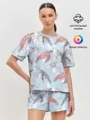 Женская пижама с шортами / подводный мир черепахи медузы