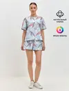 Женская пижама с шортами / подводный мир черепахи медузы