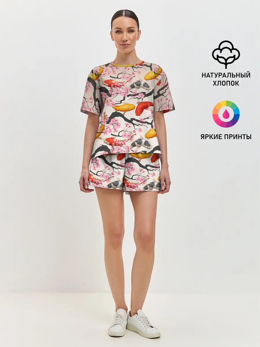 Женская пижама с шортами / Рыбы