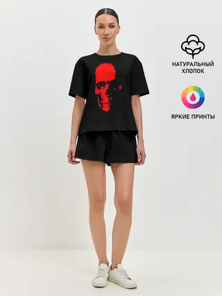 Женская пижама с шортами / Кровавый череп