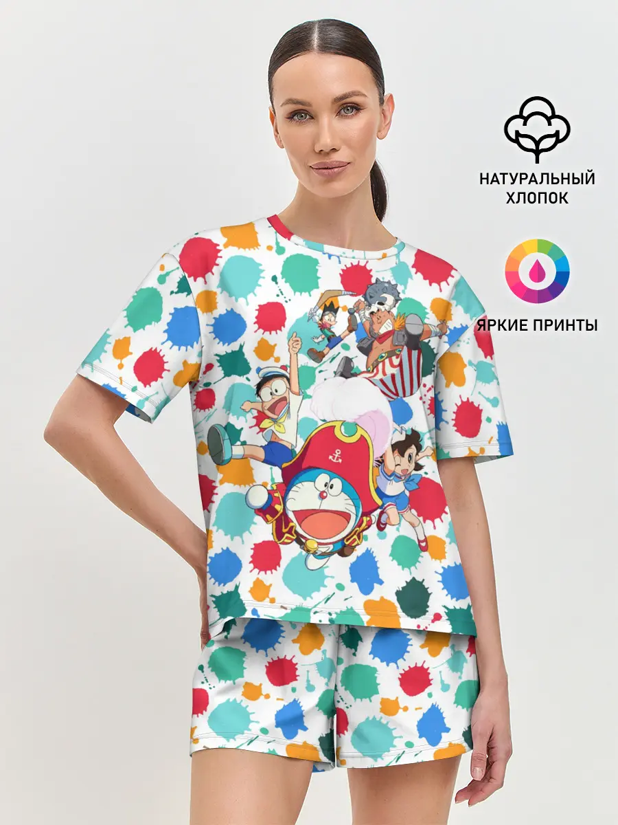 Женская пижама с шортами / Дораэмон и компания