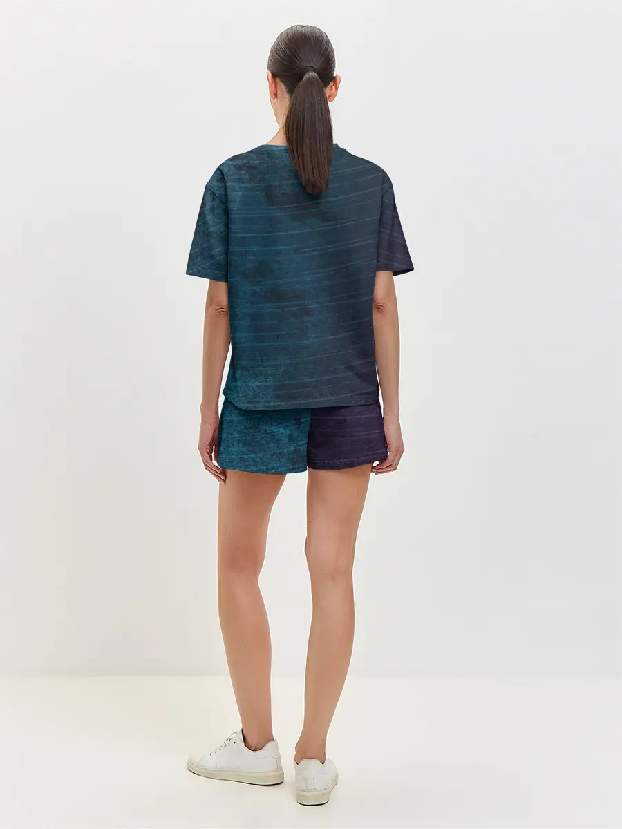 Женская пижама с шортами / Texture. Blue Ripples