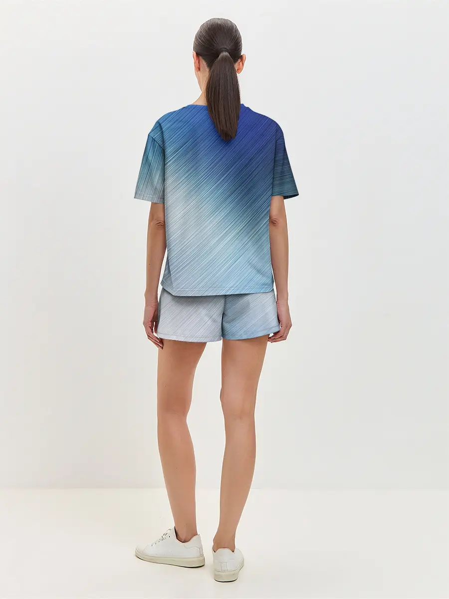 Женская пижама с шортами / Текстура. Оттенки льда