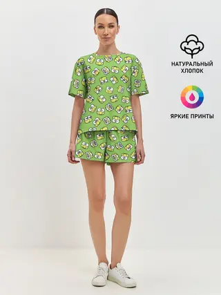 Женская пижама с шортами / Смайлы Лягушки