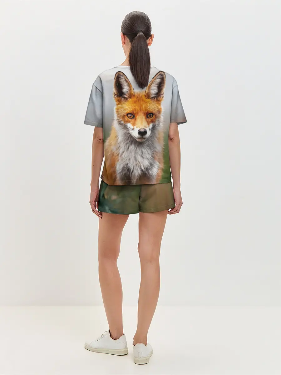 Женская пижама с шортами / рыжая лисица