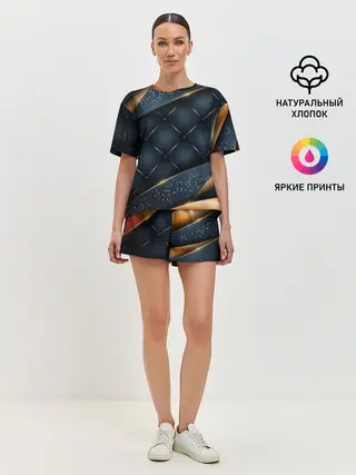 Женская пижама с шортами / 3D VIP GOLD CORNERS