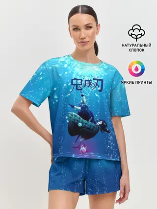 Женская пижама с шортами / Дыхание Воды - Гию Томиока