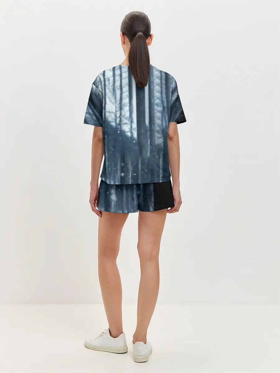 Женская пижама с шортами / Танджиро и Незуко Камадо в лесу