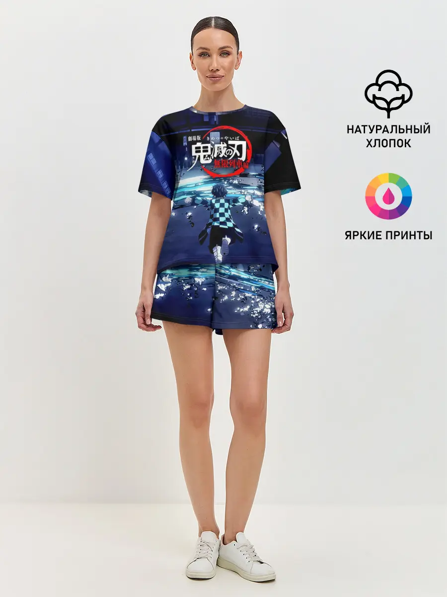 Женская пижама с шортами / Танджиро | Клинок, рассекающий демонов