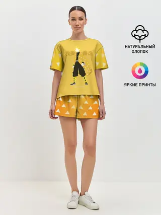 Женская пижама с шортами / Zenitsu Agatsuma Kimetsu no Yaiba