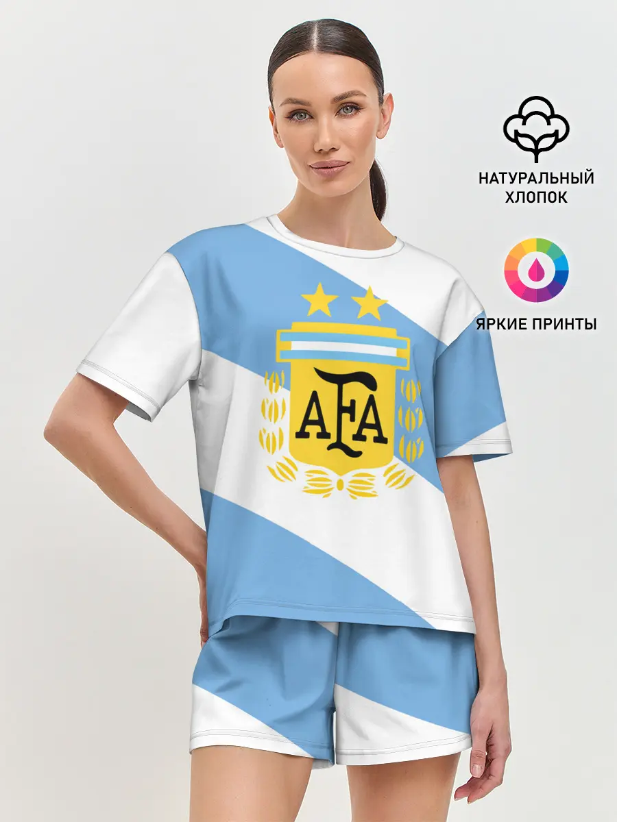 Женская пижама с шортами / Сборная Аргентины + спина