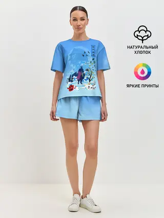 Женская пижама с шортами / Гию Томиока Kimetsu no Yaiba