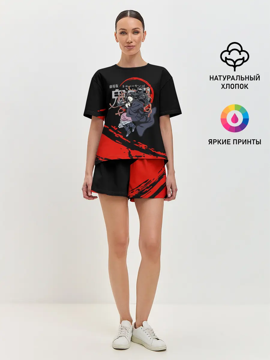 Женская пижама с шортами / Незуко Камадо Kimetsu no Yaiba