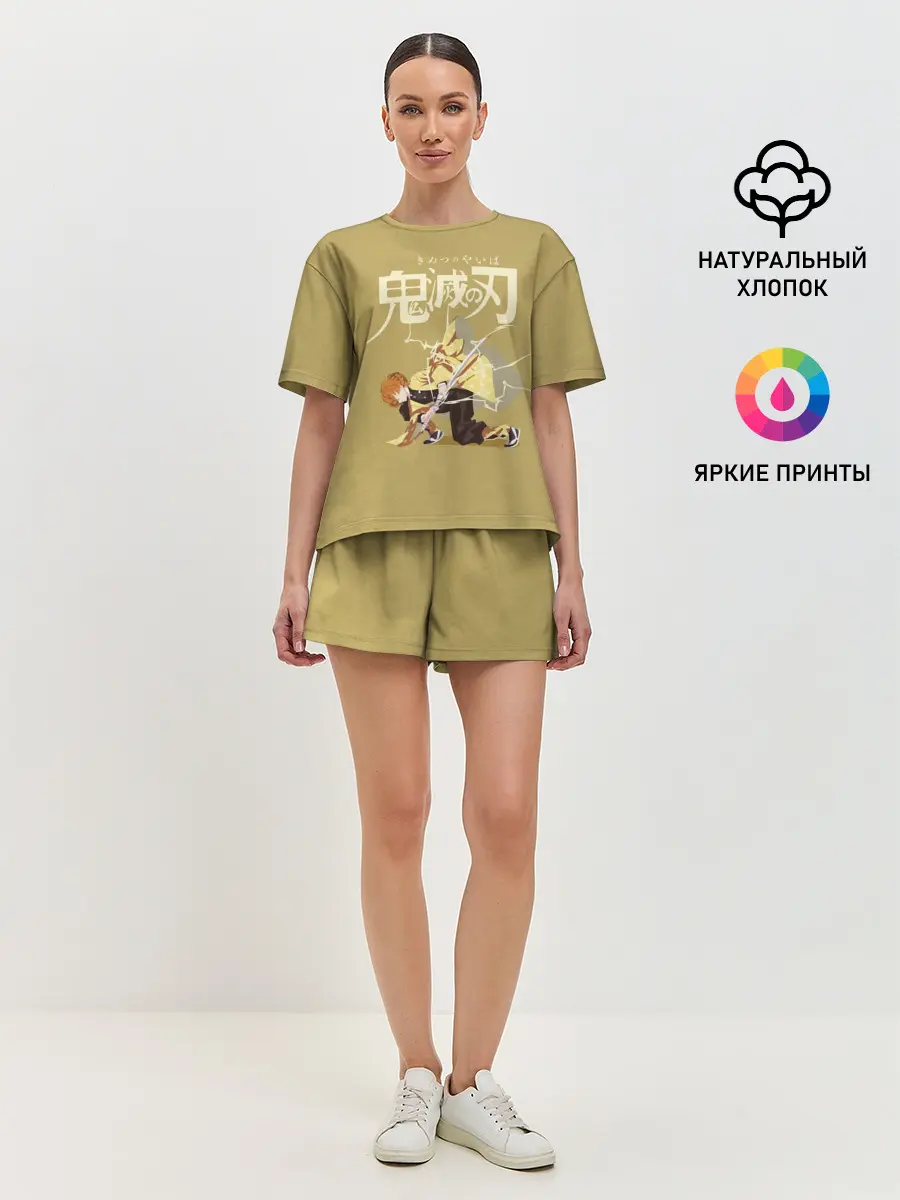 Женская пижама с шортами / Зеницу Агацума | Kimetsu no Yaiba