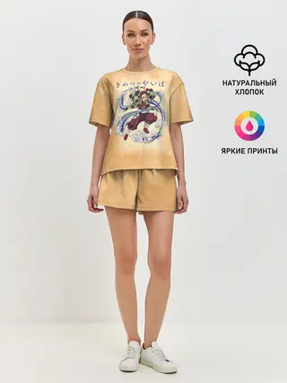 Женская пижама с шортами / Танджиро Камадо Kimetsu no Yaiba