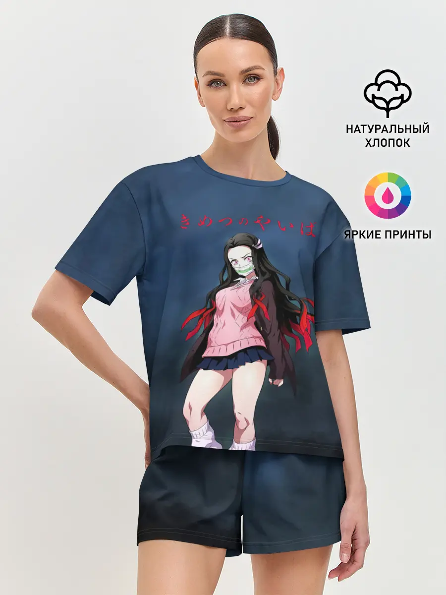 Женская пижама с шортами / Незуко Камадо Kimetsu no Yaiba