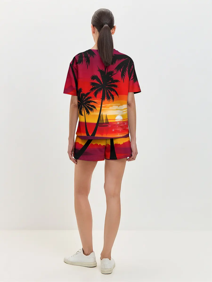 Женская пижама с шортами / Гавайский закат