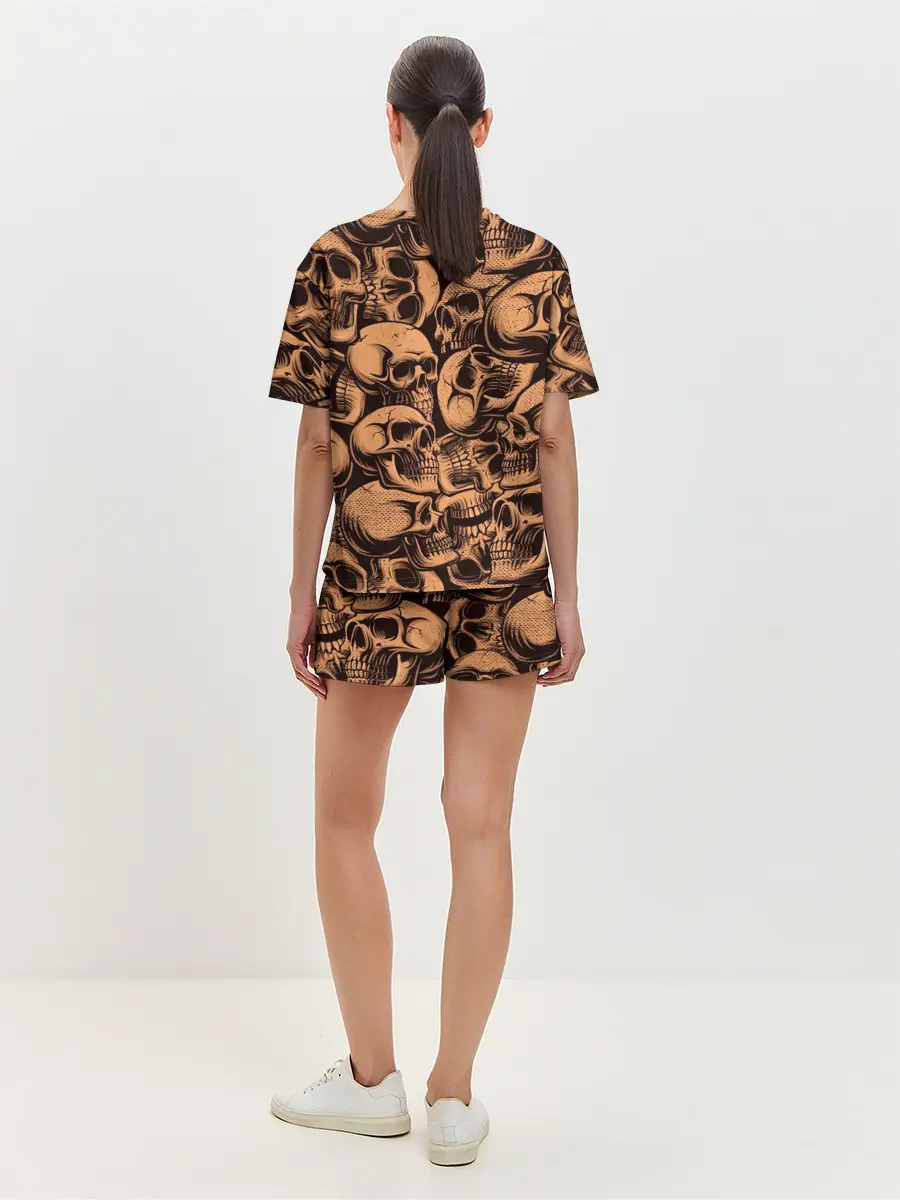 Женская пижама с шортами / Черепа
