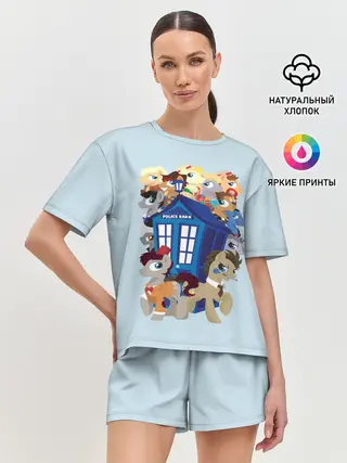 Женская пижама с шортами / My little pony x Doctor Who