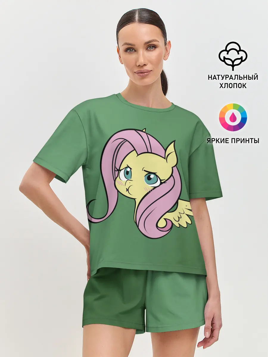 Женская пижама с шортами / Милая Флаттершайн