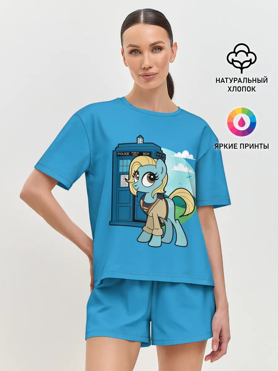Женская пижама с шортами / Пони х Доктор Кто