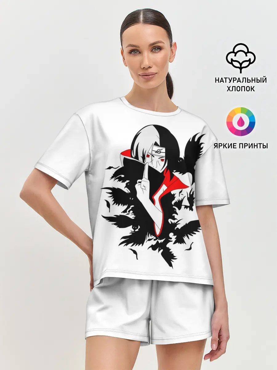 Женская пижама с шортами / Человек и вороны аниме